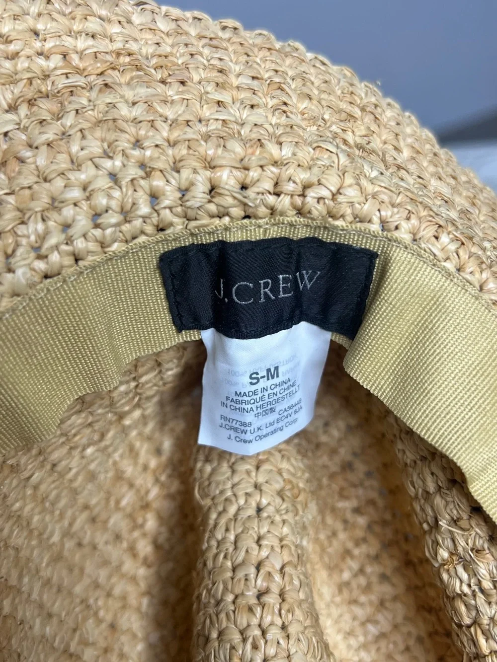 J. Crew Natural Straw Fedora with Black Band